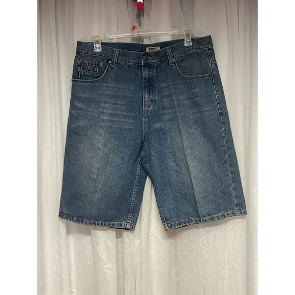 Vintage Phat Farm Baggy Denim Jean Shorts Size 36 Jorts Hip Hop Grunge Y2K - Picture 1 of 8